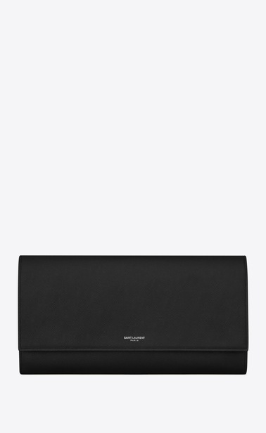 Travel briefcase in grain de poudre embossed leather